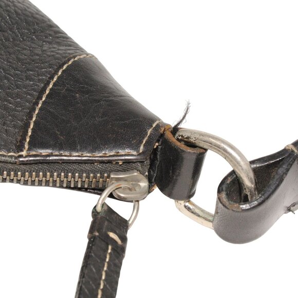 Dooney & Bourke Black Classic Daily Leather Hobo Bag Shoulder Purse Lined Zipper - Picture 6 of 10